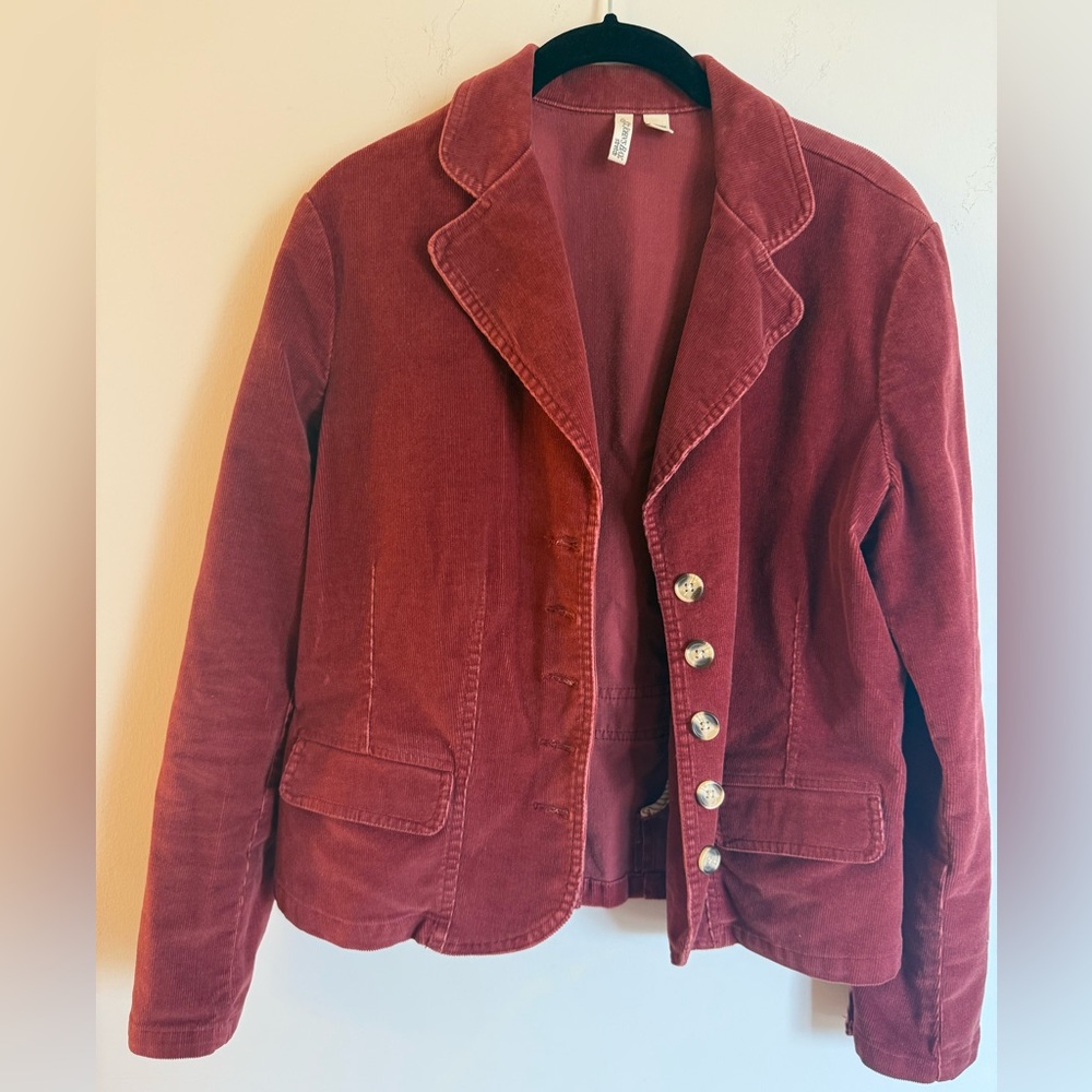 St Johns Bay Burnt Orange Corduroy Blazer/Jacket Size Medium